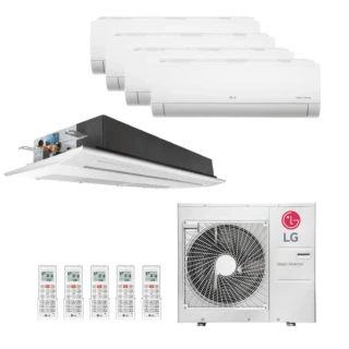 Ar Condicionado LG Multi Split Penta Split Inverter 48000 BTUs (1x18000 Cassete 1 via + 1x18000 + 1x12000 + 2x9000) 220V Quente e Frio